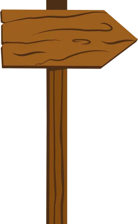 Rustic Wooden Directional Clipart Sign with Textured Arrow Pointing Right