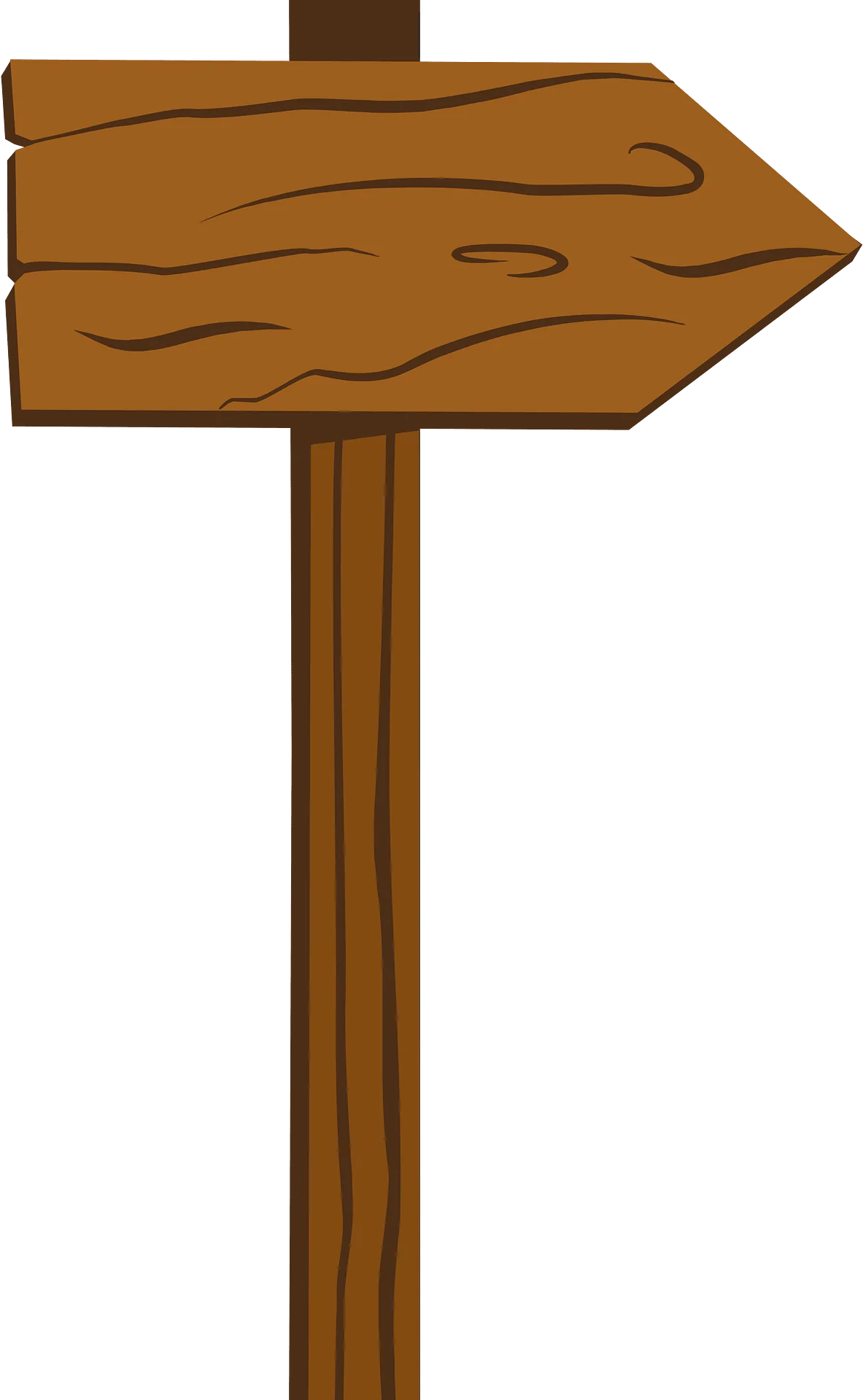 Rustic Wooden Directional Clipart Sign with Textured Arrow Pointing Right