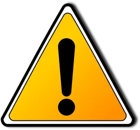 Warning Hazard Alert Triangular Yellow Sign Clipart with Bold Exclamation Point