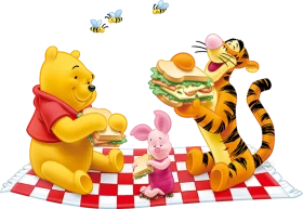 Winnie the Pooh and Friends Enjoying a Delightful Picnic Clipart Adventure