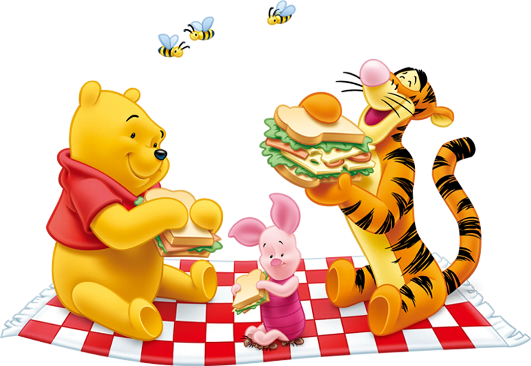 Winnie the Pooh and Friends Enjoying a Delightful Picnic Clipart Adventure
