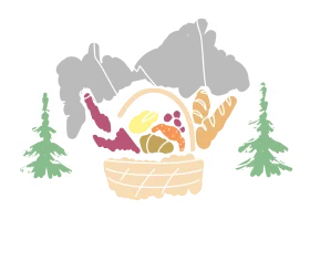 Woodland Picnic Adventure: Rustic Mountain Basket Clipart Design