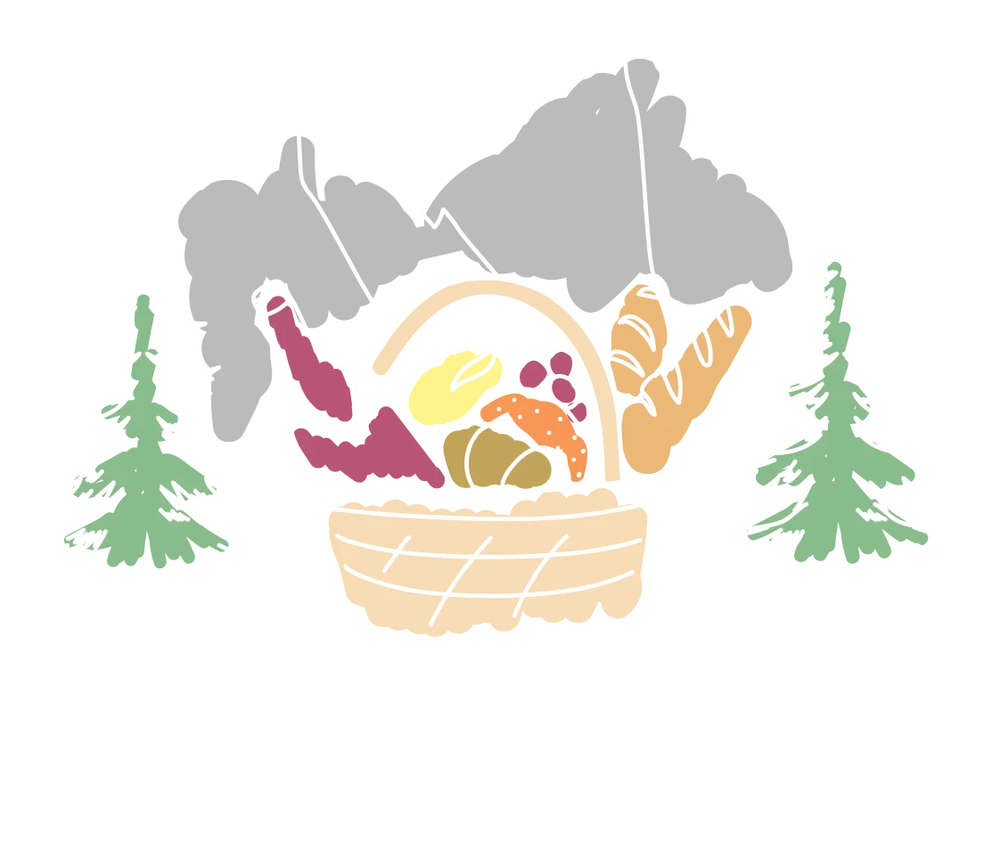 Woodland Picnic Adventure: Rustic Mountain Basket Clipart Design