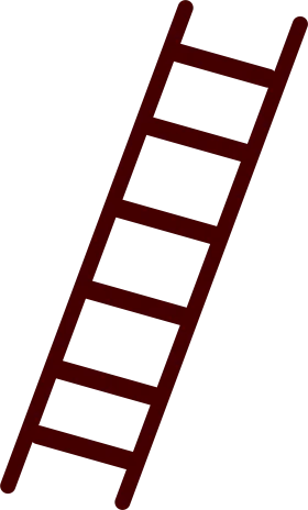 Classic Deep Maroon Wooden Ladder Clipart Vector Illustration Design