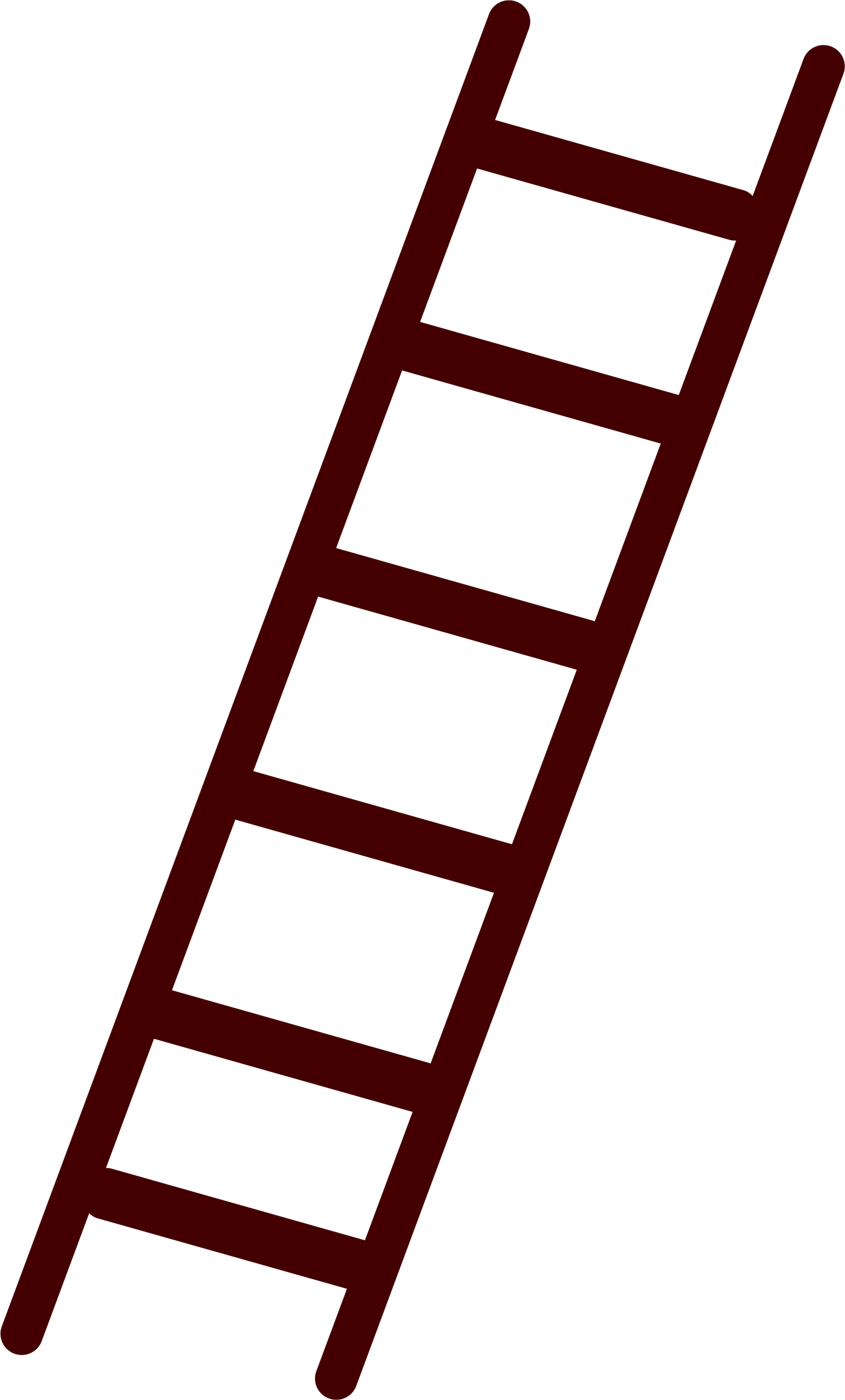 Classic Deep Maroon Wooden Ladder Clipart Vector Illustration Design