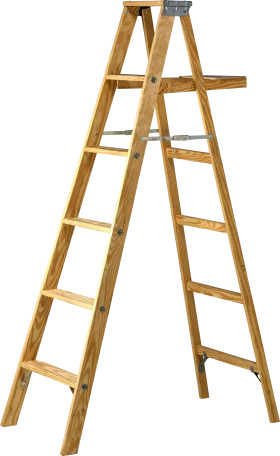Classic Wooden A-Frame Step Ladder Clipart Illustration for DIY Projects
