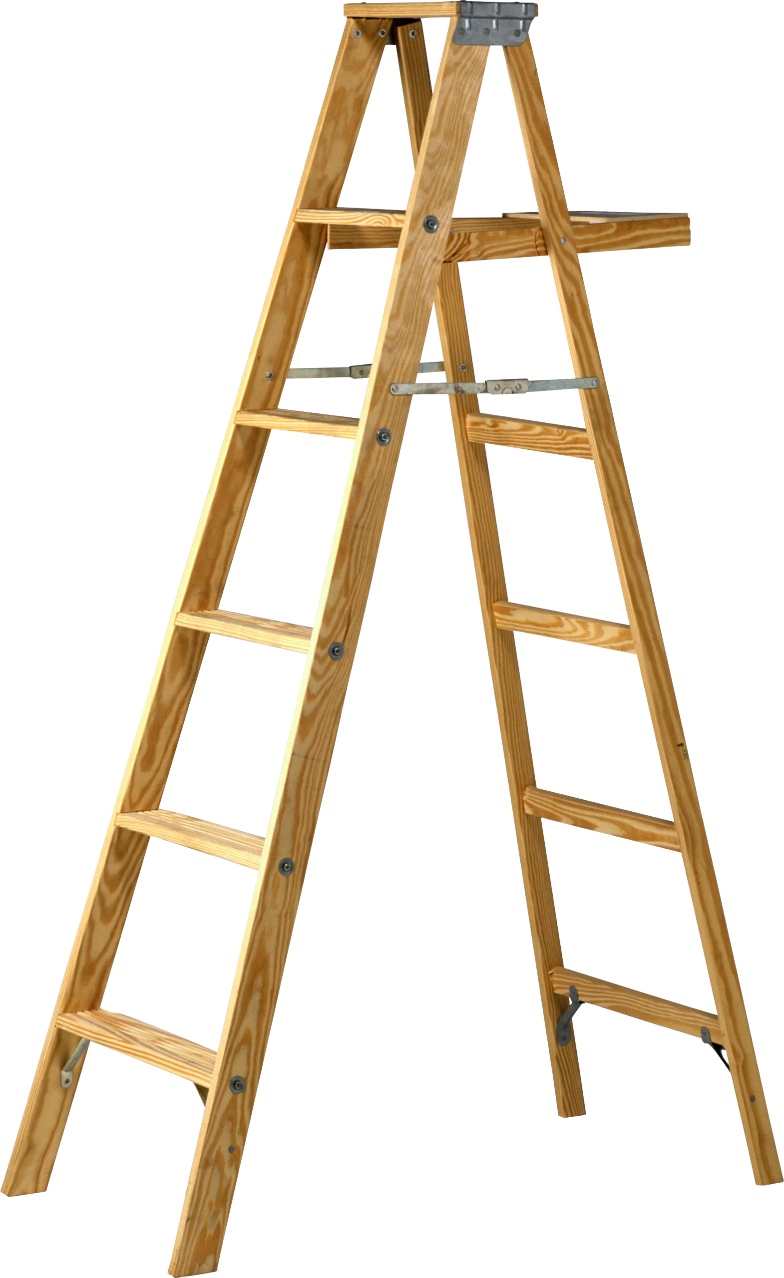Classic Wooden A-Frame Step Ladder Clipart Illustration for DIY Projects