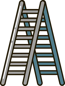 Double Extending Aluminum Stepladder Clipart for Home Improvement Projects