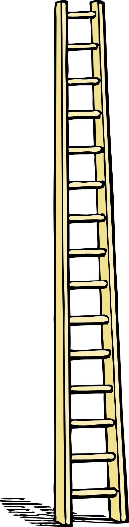 Tall Wooden Ladder Clipart Illustration: A Vertical Climbing Apparatus with Horizontal Steps