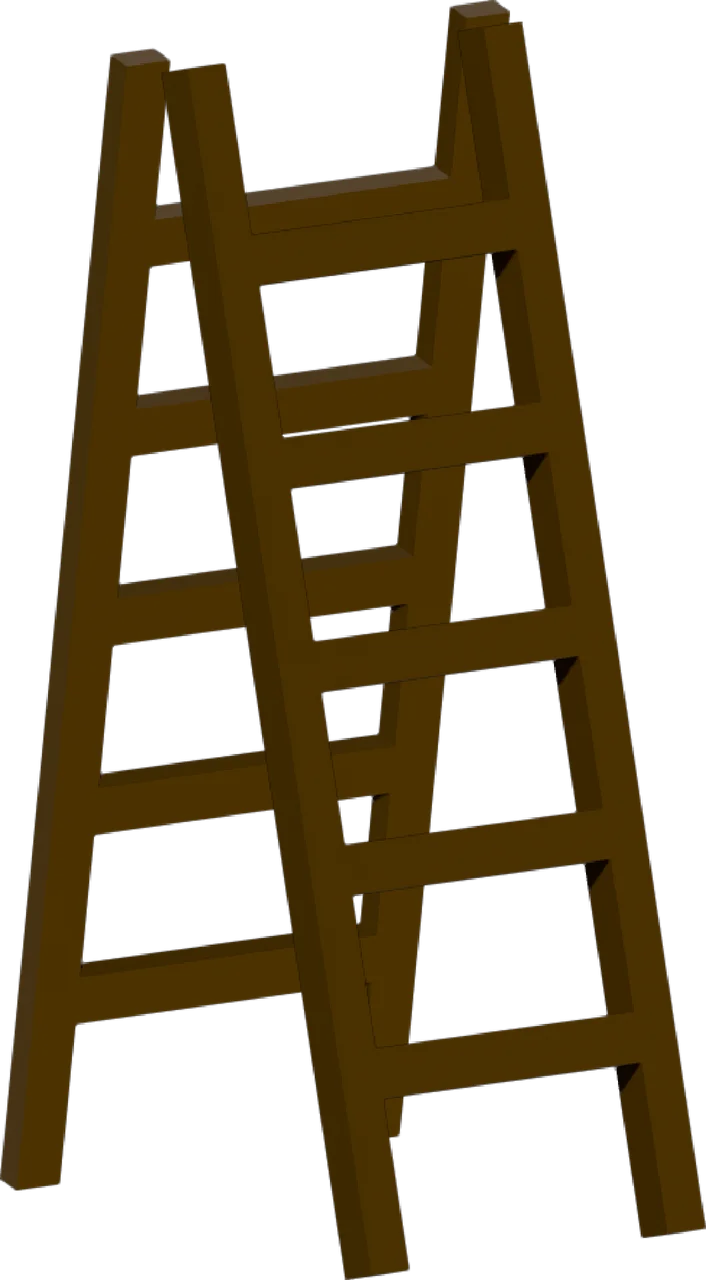 Classic Wooden Stepladder Clipart Illustration for DIY and Construction Projects