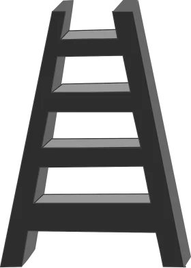 Minimalist Black and White Ladder Clipart with Geometric Perspective