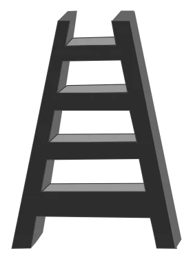 Minimalist Black and White Stepladder Clipart Design Element