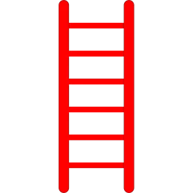 Minimalist Red and White Vertical Ladder Clipart Design Element