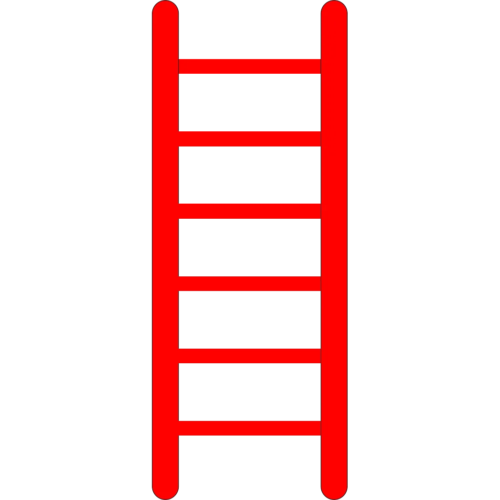 Minimalist Red and White Vertical Ladder Clipart Design Element