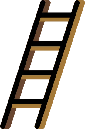 Rustic Wooden Ladder Clipart: Versatile Design Element for Creative Projects