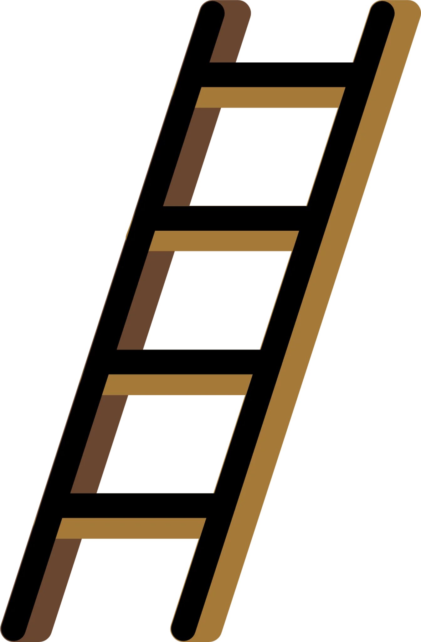 Rustic Wooden Ladder Clipart: Versatile Design Element for Creative Projects