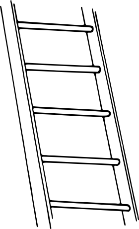 Simple Monochrome Ladder Clipart Illustration with Parallel Horizontal Rungs
