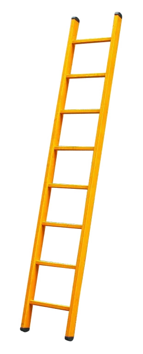 Sturdy Yellow Single-Section Straight Ladder Clipart Illustration Design