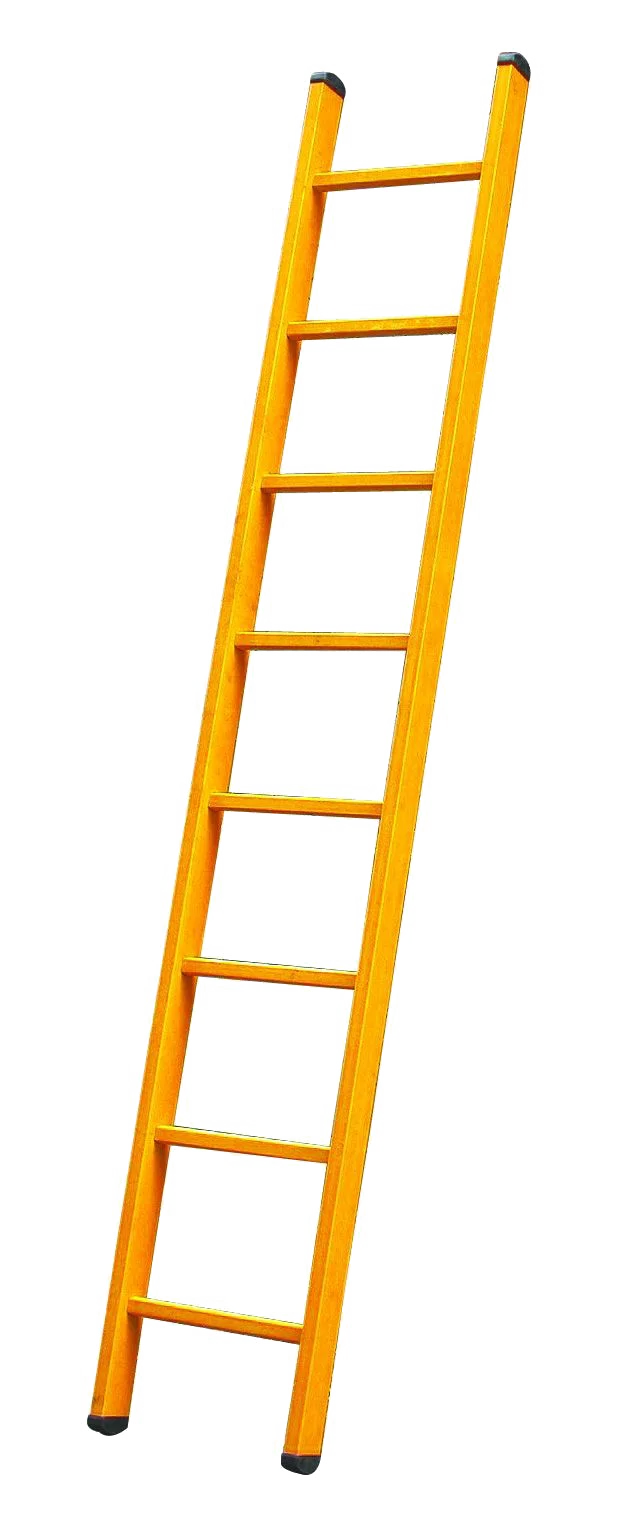 Sturdy Yellow Single-Section Straight Ladder Clipart Illustration Design