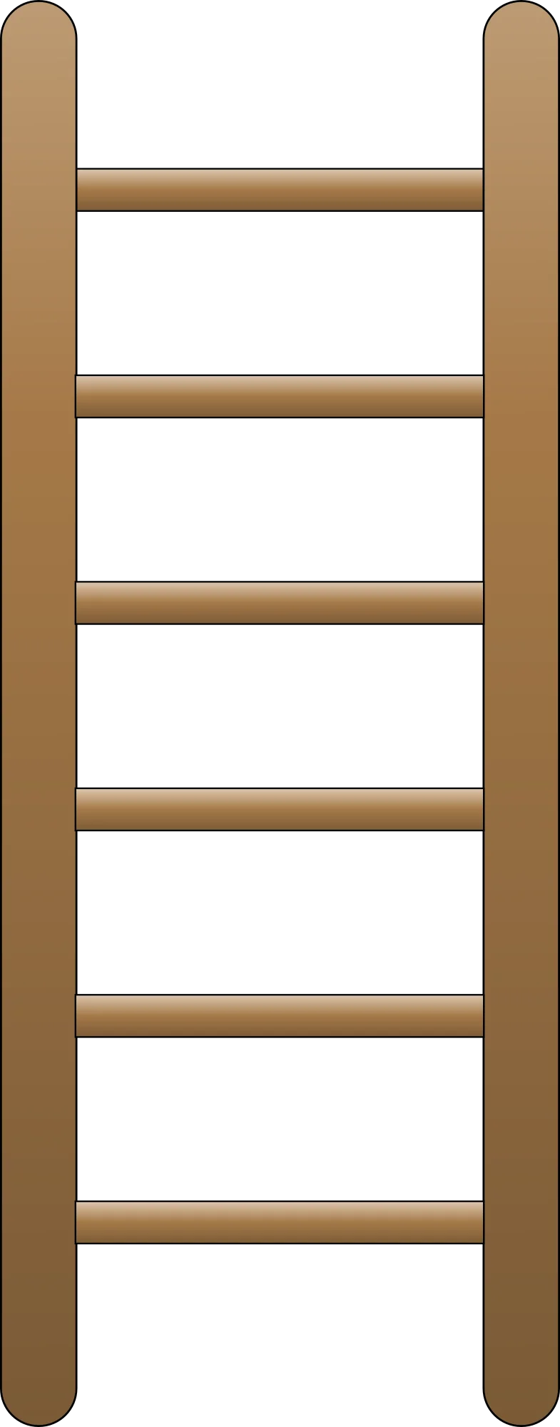 Wooden Ladder Clipart: Simple and Classic Vertical Climbing Accessory Design
