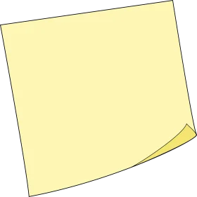 Classic Yellow Sticky Note Clipart with Curled Corner Illustration Design