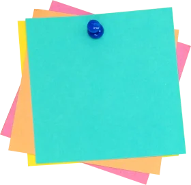 Colorful Stacked Sticky Notes Clipart with Blue Pushpin