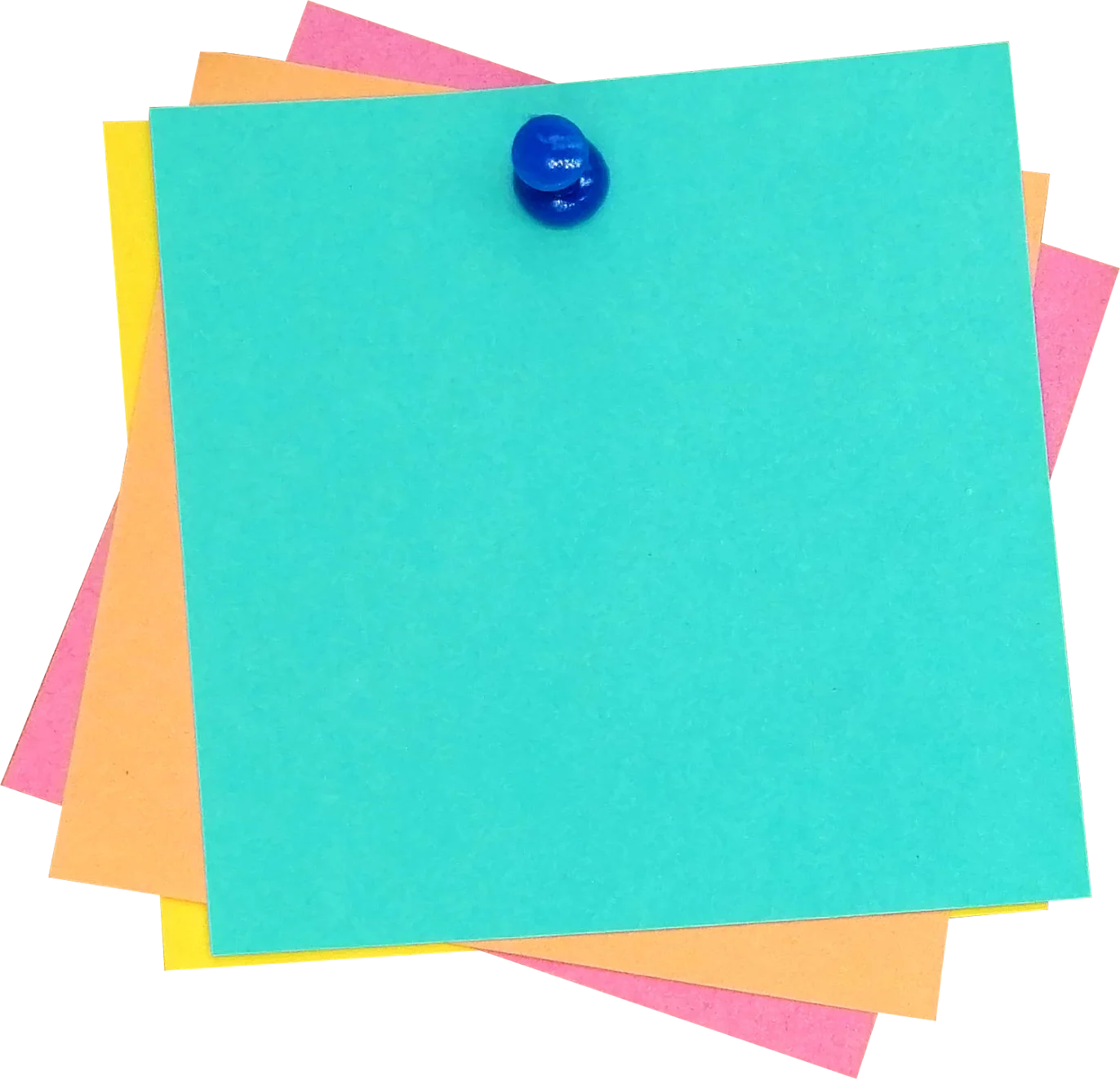 Colorful Stacked Sticky Notes Clipart with Blue Pushpin