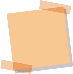 Minimalist Pastel Yellow Sticky Note Clipart with Transparent Tape Overlay