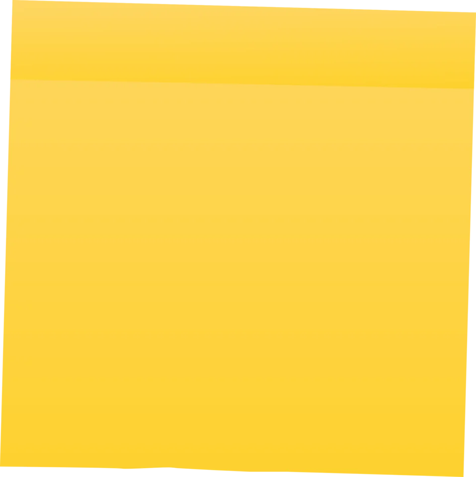 Minimalist Sunshine Yellow Sticky Note Clipart for Digital Design Projects