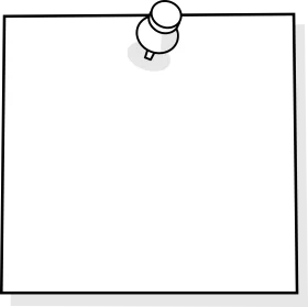 Minimalist White Sticky Note Clipart with Pushpin Attachment Point