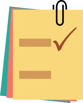 Modern Minimalist Checklist Sticky Note Clipart with Paper Layers