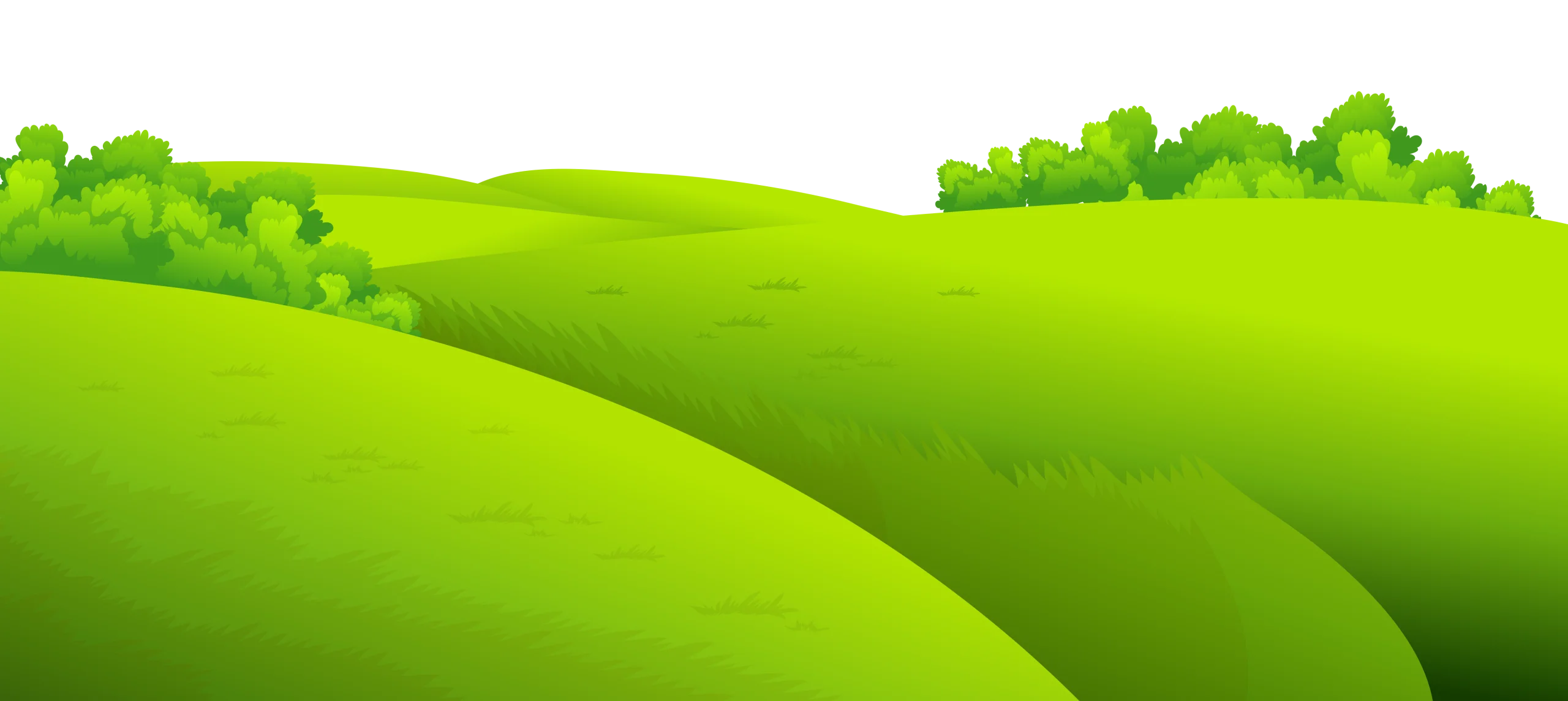 Serene Rolling Green Hills Landscape Clipart Design Element