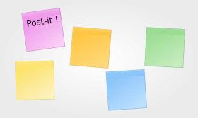 Colorful Post-it Notes Clipart Arrangement on Soft Background Design