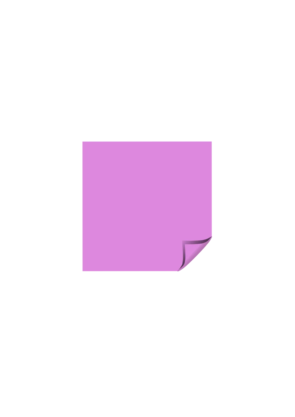 Minimalist Lavender Sticky Note Clipart with Soft Corner Curl