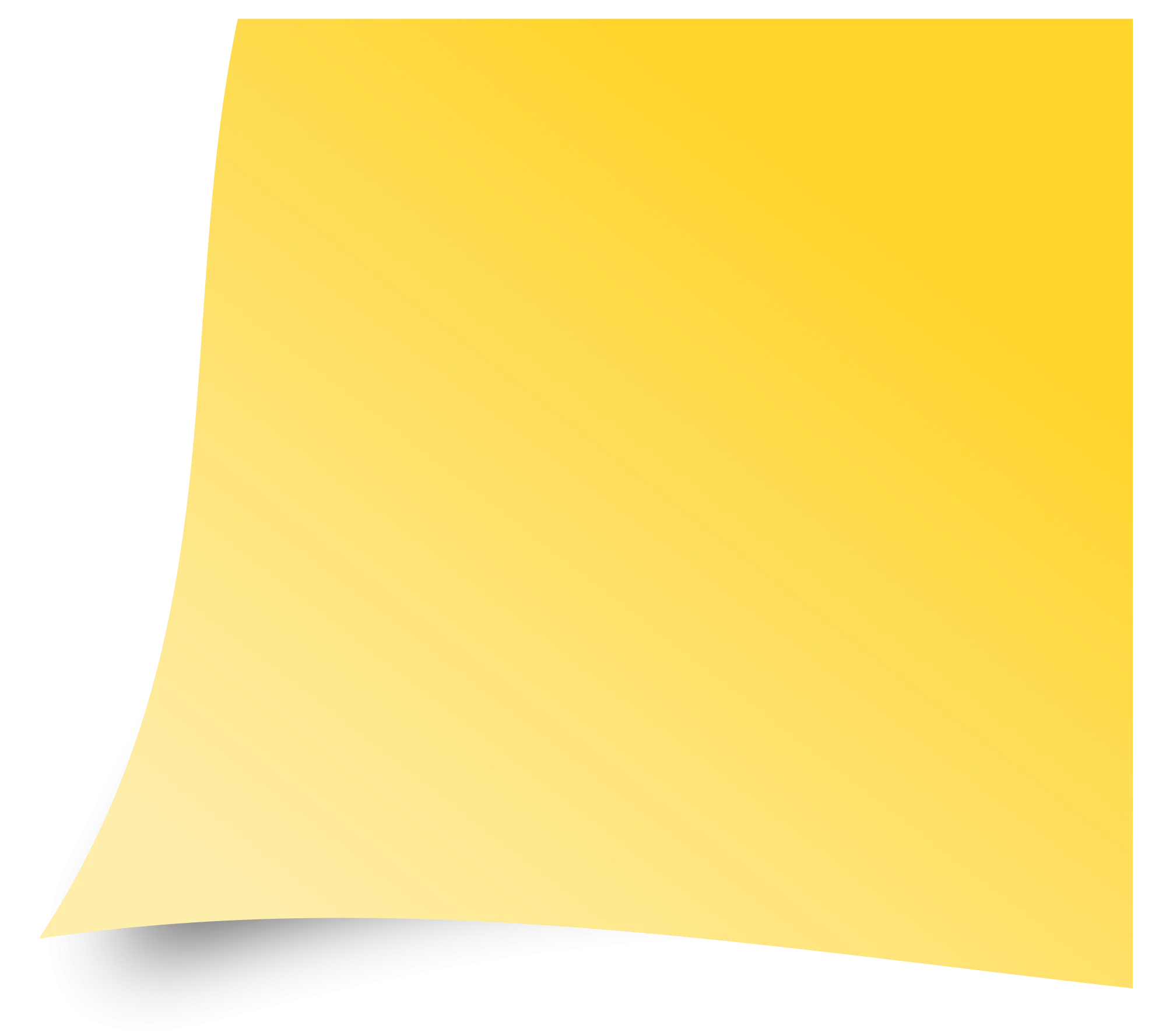 Minimalist Sunshine Yellow Sticky Note Clipart Design with Soft Shadow