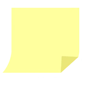 Minimalist Yellow Sticky Note Clipart with Curled Page Corner Illustration
