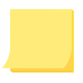 Minimalist Yellow Sticky Note Clipart with Soft Curved Edge Design
