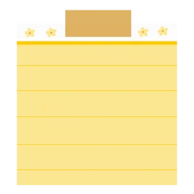 Minimalist Yellow Sticky Note Clipart with Soft Decorative Elements