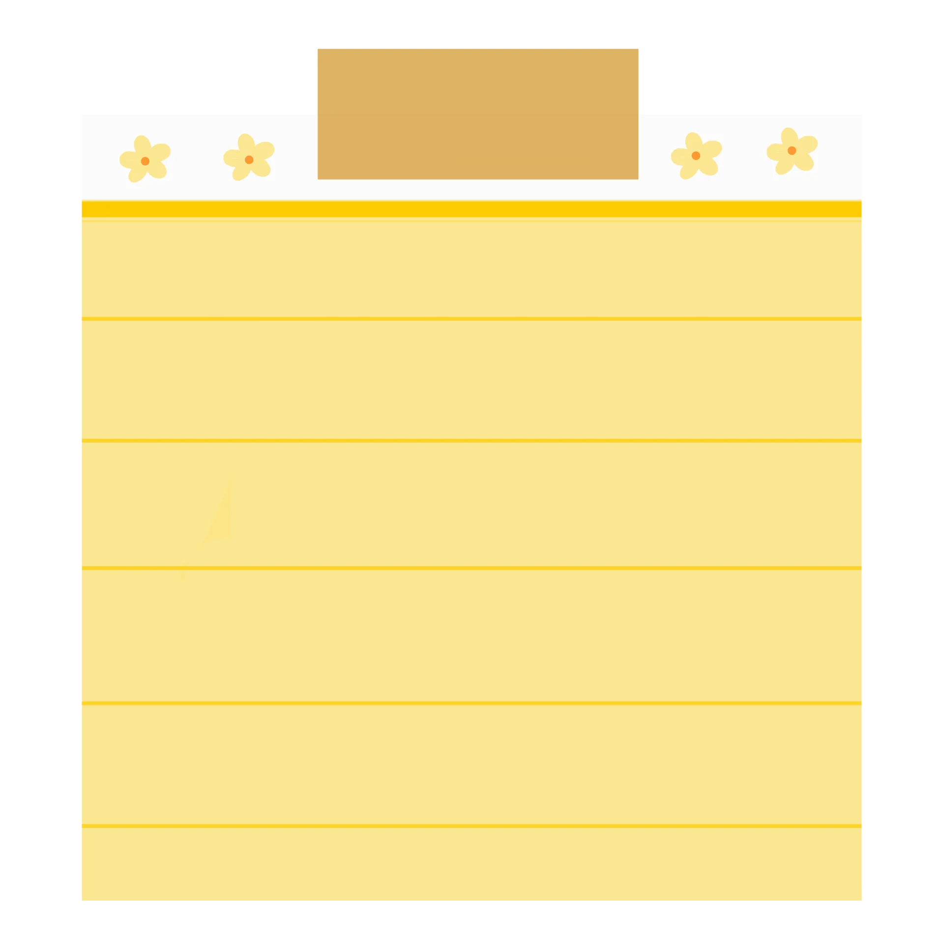 Minimalist Yellow Sticky Note Clipart with Soft Decorative Elements