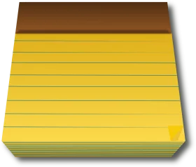 Realistic Yellow Lined Sticky Note Clipart with Textured Gradient Background