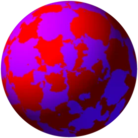 Abstract Spherical Globe Clipart with Intense Purple and Red Geometric Terrain