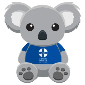 Adorable Blue-Shirted Koala Clipart with Soft Gray Fur and Cute Expression