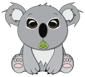 Adorable Cartoon Koala Clipart with Cute Cartoon Alien Companion