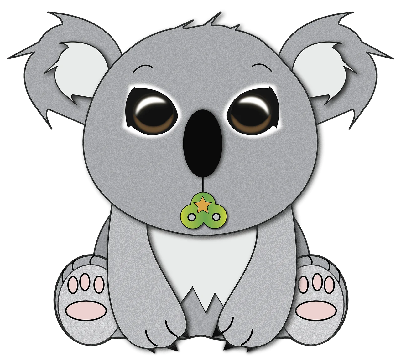 Adorable Cartoon Koala Clipart with Cute Cartoon Alien Companion
