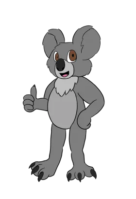 Adorable Gray Koala Bear Cartoon Clipart Character Giving Thumbs Up