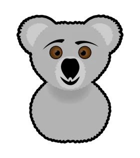 Adorable Gray Koala Bear Simplified Cartoon Clipart Design for Kids