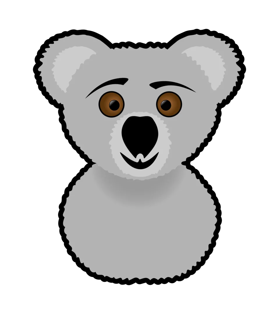 Adorable Gray Koala Bear Simplified Cartoon Clipart Design for Kids