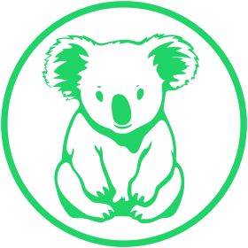 Adorable Green Koala Silhouette Clipart Design for Nature Lovers