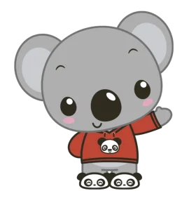 Adorable Kawaii Koala Bear Clipart Design with Cute Cartoon Style