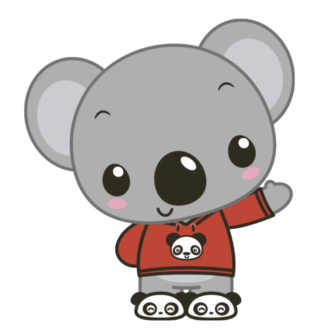 Adorable Kawaii Koala Bear Clipart Design with Cute Cartoon Style